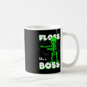 Floss like a boss Skeleton Halloween Boys Girls Ki Koffiemok