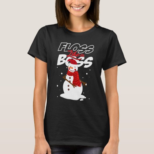 Floss Like a Boss Snowman Flossing Christmas   1 T-shirt (Voorkant)