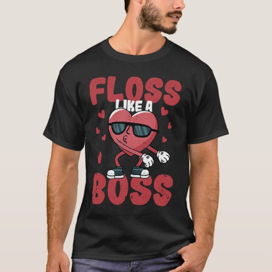Floss Like A Boss Valentine's Day Dance Heart Love T-shirt (Voorkant)