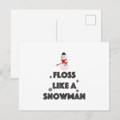 Floss like a Snowman Dance Funny Kerstmis Briefkaart (Voorkant / Achterkant)