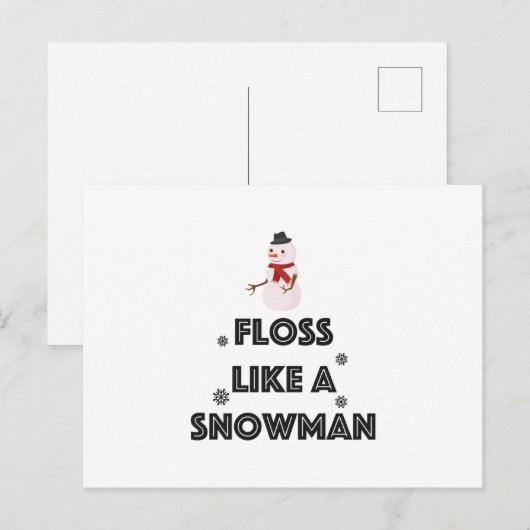 Floss like a Snowman Dance Funny Kerstmis Briefkaart (Voorkant / Achterkant)