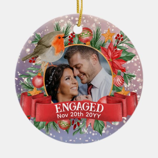 Floss PHOTO  Tree Decoration Gepersonaliseerd Keramisch Ornament (Voorkant)