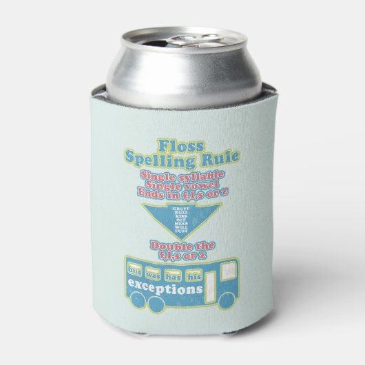 Floss Rule Phonics leren van de Engelse taal Blikjeskoeler (Blikje Voorkant)