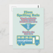 Floss Rule Phonics leren van de Engelse taal Briefkaart (Voorkant / Achterkant)