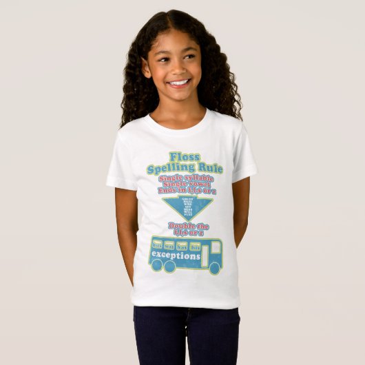 Floss Rule Phonics leren van de Engelse taal T-shirt (Voorkant volledig)