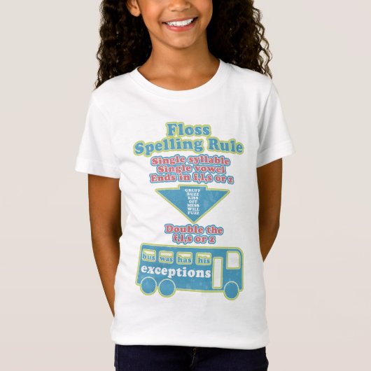 Floss Rule Phonics leren van de Engelse taal T-shirt (Voorkant)