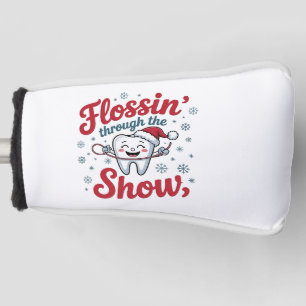 Flossen door de sneeuw Grappige Kerstmis Golfheadcover