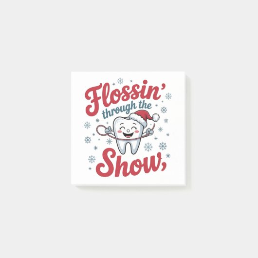 Flossen door de sneeuw Grappige Kerstmis Post-it® Notes (Voorkant)