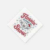 Flossen door de sneeuw Grappige Kerstmis Servet (Hoek)