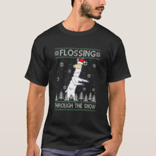 Flossen Door De Sneeuw Llama Lelijke Kerst Trui T-shirt