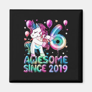 Flossen Eenhoorn 6 Jaar Oud 6e Verjaardag Meisje U Magneet