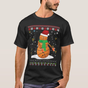 Flossen Kerst Basketbal Santa Elf Lelijk Zweet T-shirt