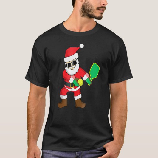 Flossen Santa Pickleball Christmas Pickleball T-sh T-shirt (Voorkant)