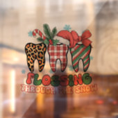 Flossend door de sneeuw raamsticker (Vel 2)