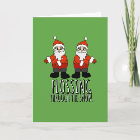 Flossing Christmas card. Feestdagen Kaart (Voorkant)