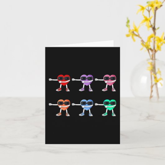 Flossing Harten Valentijnsdag Floss Als Een Baas B Kaart (Gele Bloem)