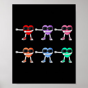 Flossing Hearts Valentijnsdag Floss like a boss B Poster