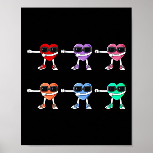 Flossing Hearts Valentijnsdag Floss like a boss B Poster (Voorkant)