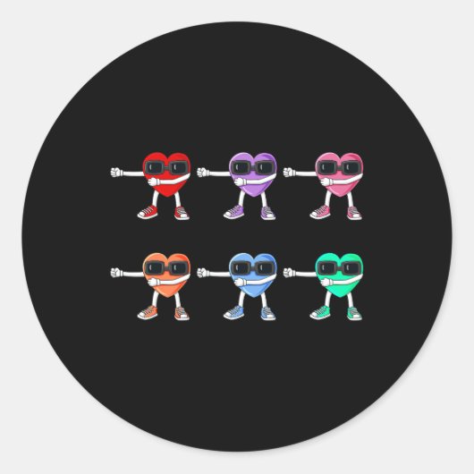 Flossing Hearts Valentijnsdag Floss like a boss B Ronde Sticker (Voorkant)