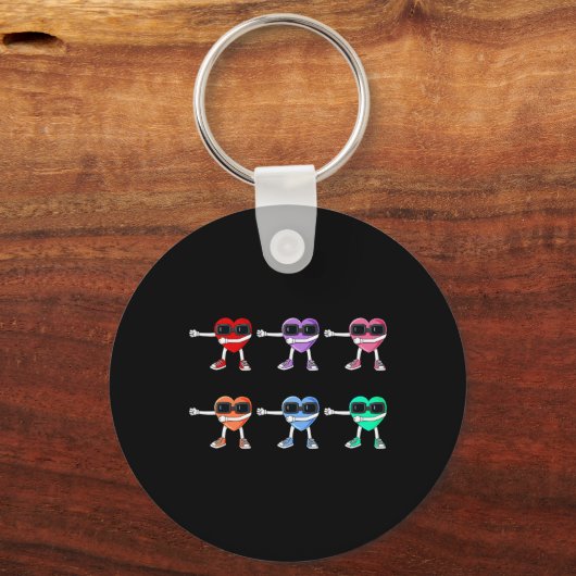 Flossing Hearts Valentijnsdag Floss like a boss B Sleutelhanger (Achterkant)