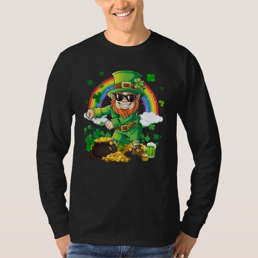 Flossing Leprechaun Shamrock Saint Patrick's Day B T-shirt (Voorkant)