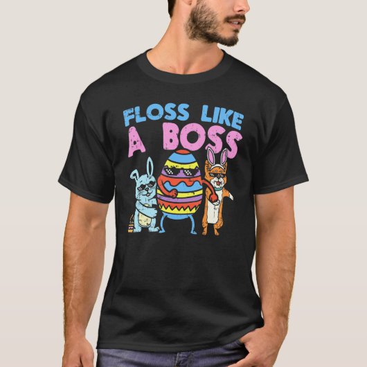 Flossing Pasen Bemanning Flos als een Baas Ei Koni T-shirt (Voorkant)