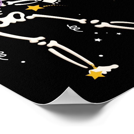 Flossing Skeleton Mardi Gras voor kinderen Volwass Poster (Hoek)