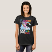 Flossing Through 100 Days Of School Flossing Unico T-shirt (Voorkant volledig)