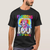 Flossing Through 100 Days Of School Flossing Unico T-shirt (Voorkant)