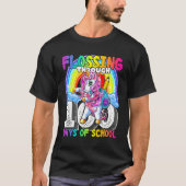Flossing Through 100 Days Of School Flossing Unico T-shirt (Voorkant)