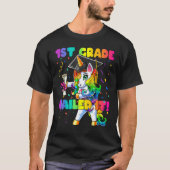 Flossing Unicorn 1st Grade Graduation Cap Diploma  T-shirt (Voorkant)