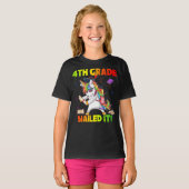 Flossing Unicorn 4e graad Afstuderen 4e graad T-shirt (Voorkant volledig)
