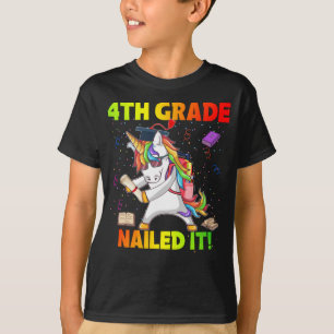 Flossing Unicorn 4th Grade Graduation 4th Na T-shirt