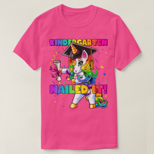 Flossing Unicorn Kindergarten Graduation Cap Gift T-shirt (Design voorkant)