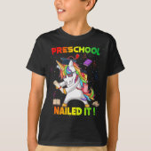 Flossing Unicorn Preschool Graduation Cap Diploma T-shirt (Voorkant)