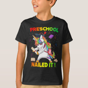 Flossing Unicorn Preschool Graduation Cap Diploma T-shirt
