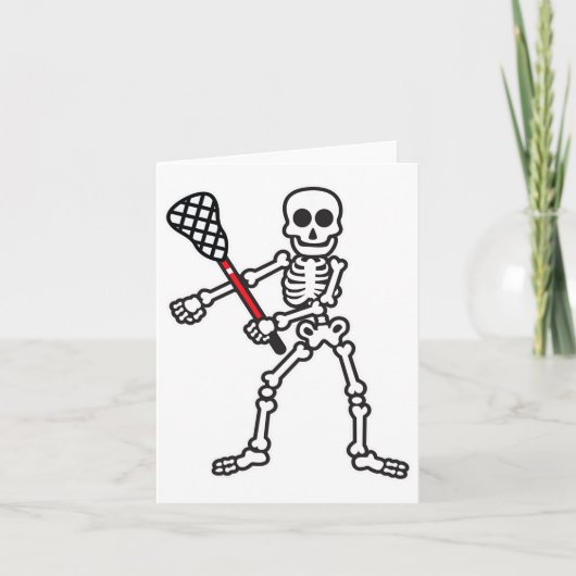 Flosson Skeleton Lacrosse Player Halloween Costum Kaart (Voorkant)