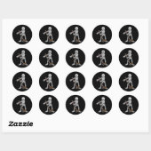 Flossskeleton Hockey Player Halloween Costume Ronde Sticker (Vel)
