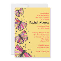 FLOT BUTTERFLY Bat Mitzvah Uitnodiging