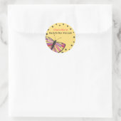 FLOT BUTTERFLY Bat Mitzvah Uitnodiging Ronde Sticker (Tas)