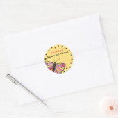 FLOT BUTTERFLY Bat Mitzvah Uitnodiging Ronde Sticker (Envelop)