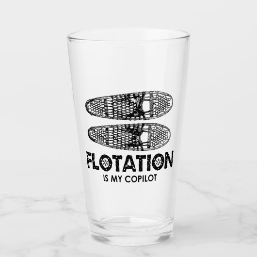 Flotation is mijn kopilot Snowschoenen Glas (Voorkant)