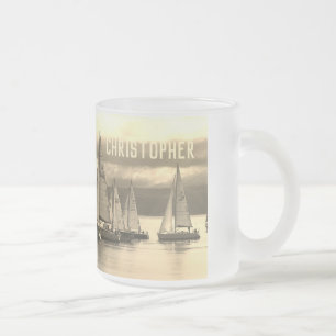 Flotilla of Yachts. Naam toevoegen Keuze. Matglas Koffiemok