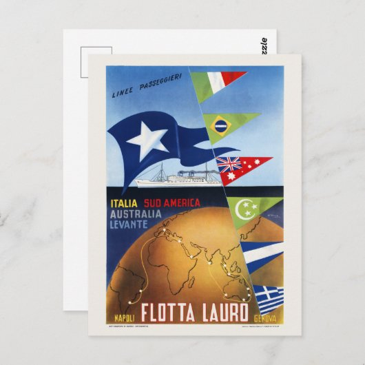 Flotta Lauro Napoli Genova Italië Briefkaart (Voorkant / Achterkant)