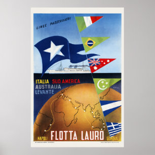 Flotta Lauro Napoli Genova Italië Poster