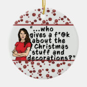FLOTUS Melania Trump Funny, die Kerstmis beslaat Keramisch Ornament (Voorkant)