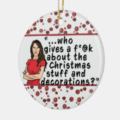 FLOTUS Melania Trump Funny, die Kerstmis beslaat Keramisch Ornament (Links)