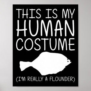 Flounder Easy Halloween Menselijk Kostuum Voedsel  Poster