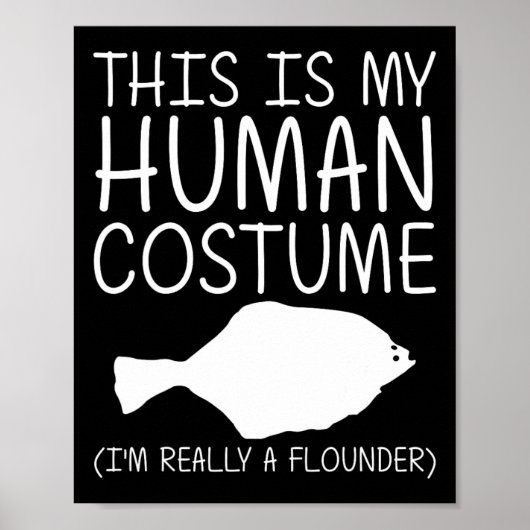 Flounder Easy Halloween Menselijk Kostuum Voedsel Poster (Voorkant)