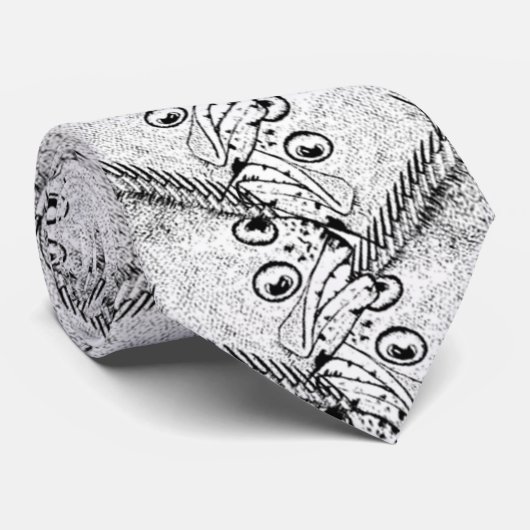 Flounder Fish Pattern Stropdas (Opgerold)